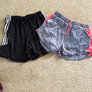 Adidas and under armor shorts